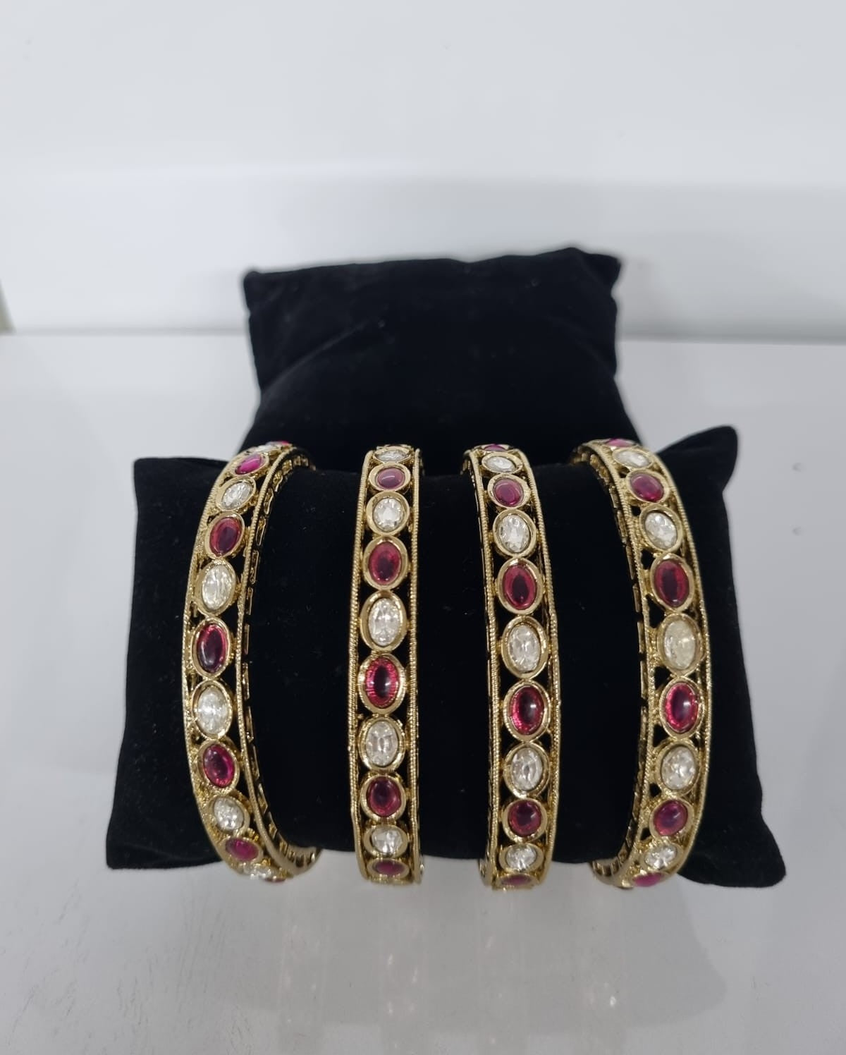 The Empress Ruby Kundan Bangles Set